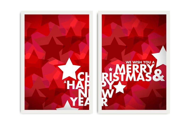 Dekorativ Indrammet MDF-maleri 2-Dele 35x50 cm, Flerfarvet