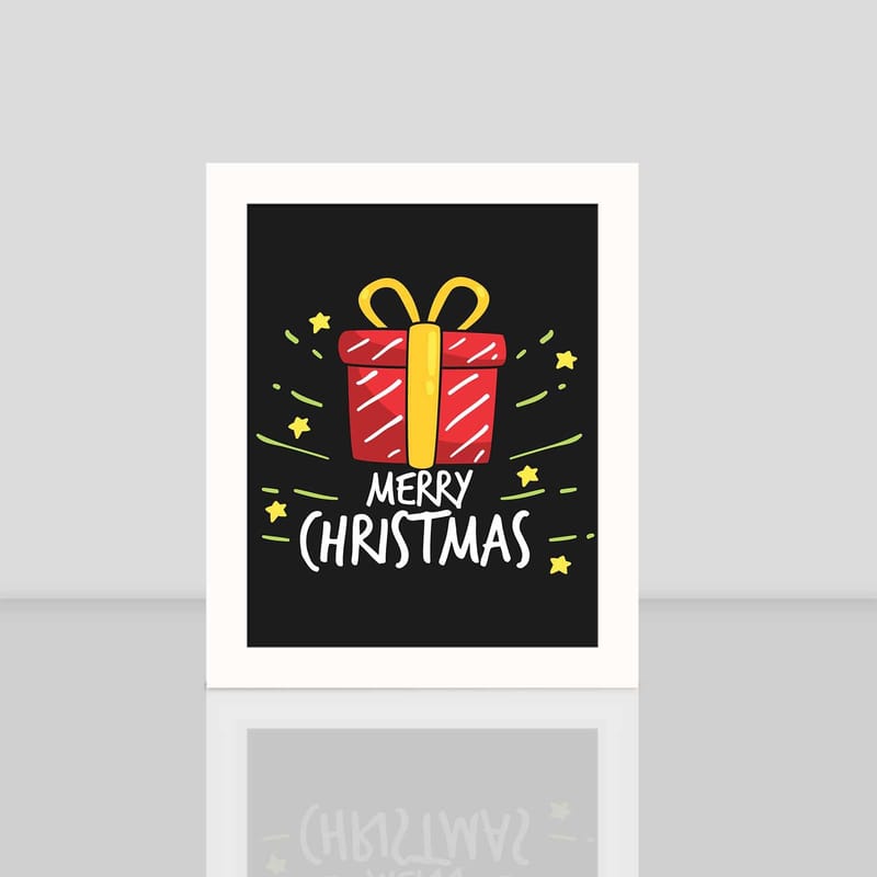 Dekorativ Indrammet MDF-maleri 24x29 cm, Flerfarvet