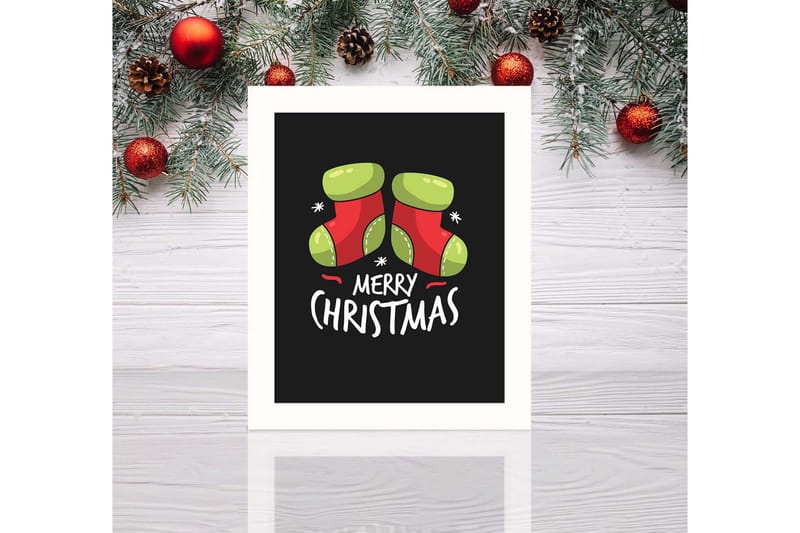 Dekorativ Indrammet MDF-maleri 24x29 cm, Flerfarvet