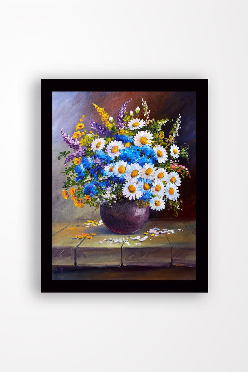 Dekorativ Indrammet MDF-maleri 41x56 cm - Flerfarvet - Boligtilbehør - Billeder & kunst