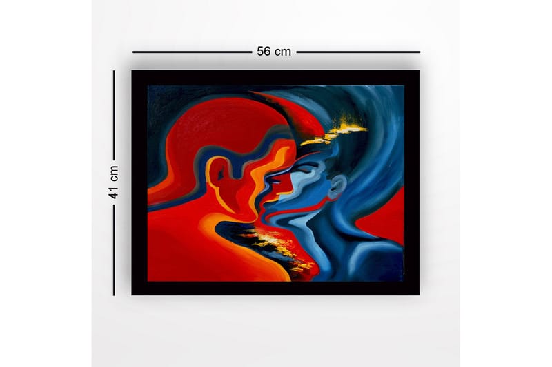 Dekorativ Indrammet MDF-maleri 41x56 cm - Flerfarvet - Boligtilbehør - Billeder & kunst