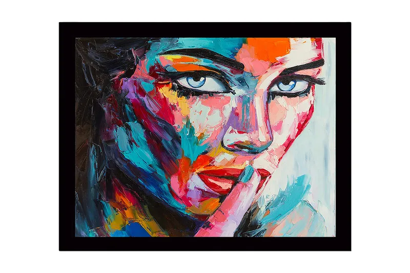 Dekorativ Indrammet MDF-maleri 41x56 cm, Flerfarvet