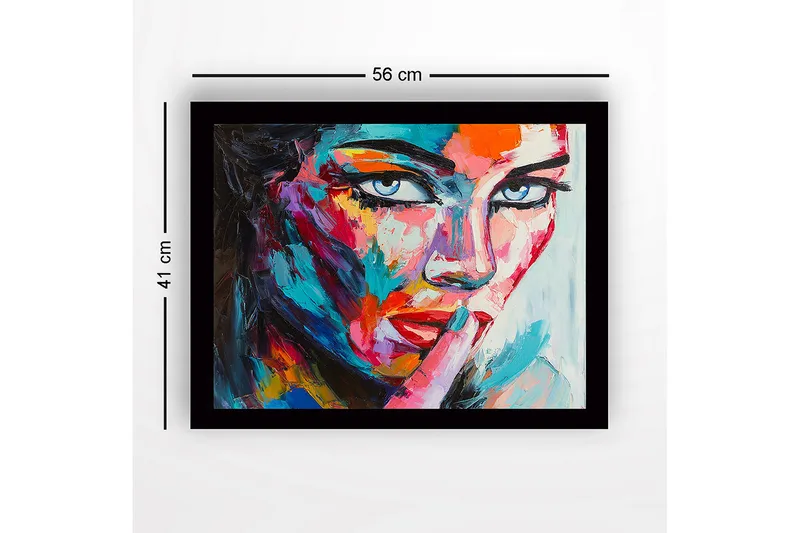 Dekorativ Indrammet MDF-maleri 41x56 cm - Flerfarvet - Boligtilbehør - Billeder & kunst