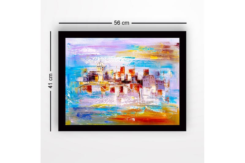 Dekorativ Indrammet MDF-maleri 41x56 cm - Flerfarvet - Boligtilbehør - Billeder & kunst
