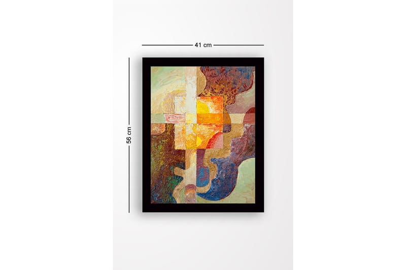 Dekorativ Indrammet MDF-maleri 41x56 cm - Flerfarvet - Boligtilbehør - Billeder & kunst