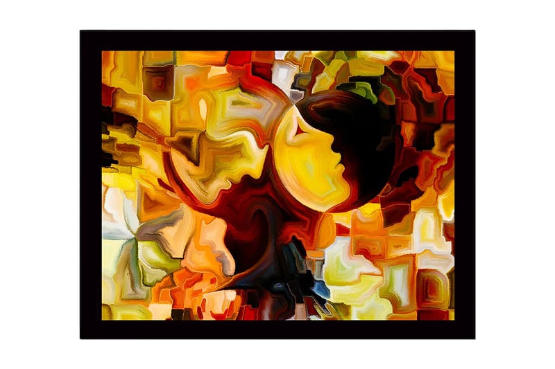 Dekorativ Indrammet MDF-maleri 41x56 cm - Flerfarvet - Boligtilbehør - Billeder & kunst