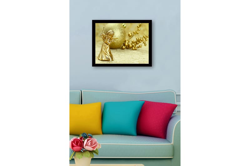 Dekorativ Indrammet MDF-maleri 41x56 cm - Flerfarvet - Boligtilbehør - Billeder & kunst