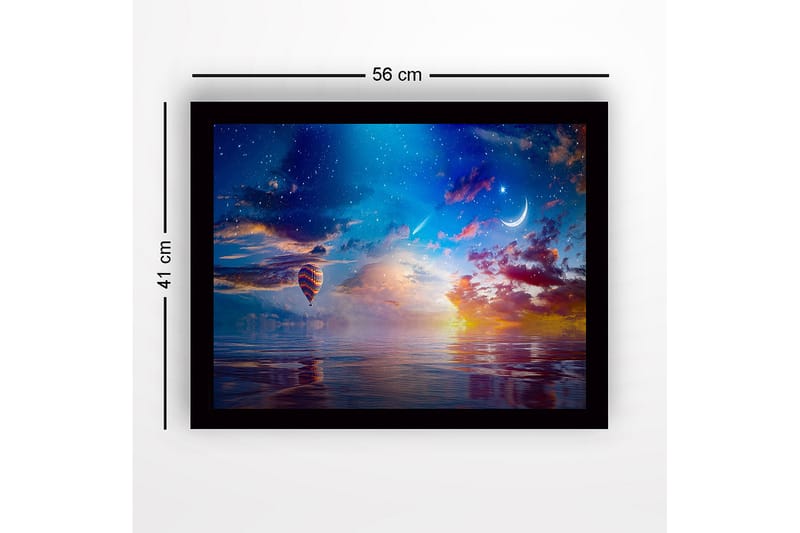 Dekorativ Indrammet MDF-maleri 41x56 cm - Flerfarvet - Boligtilbehør - Billeder & kunst