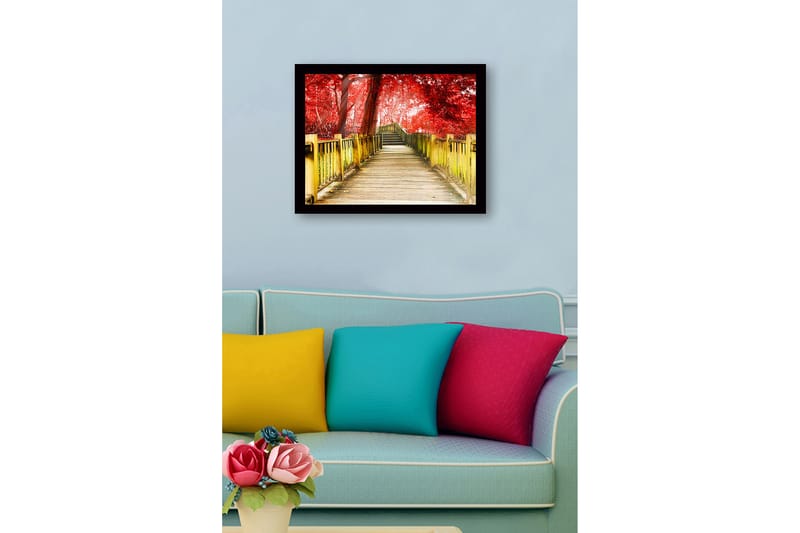 Dekorativ Indrammet MDF-maleri 41x56 cm - Flerfarvet - Boligtilbehør - Billeder & kunst