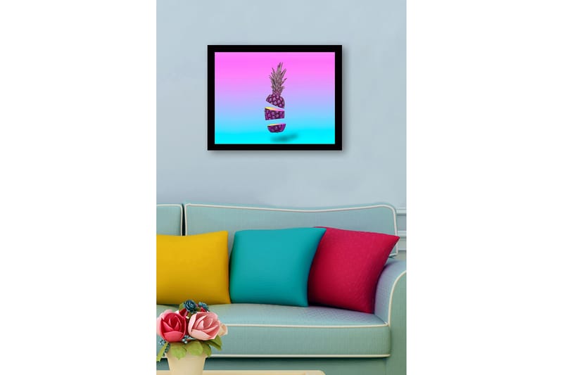 Dekorativ Indrammet MDF-maleri 41x56 cm - Flerfarvet - Boligtilbehør - Billeder & kunst