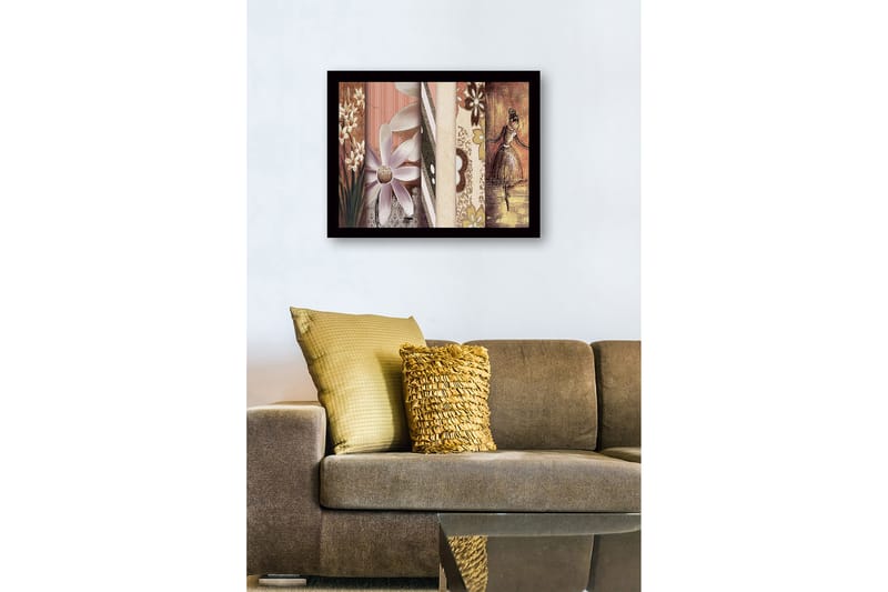 Dekorativ Indrammet MDF-maleri 41x56 cm - Flerfarvet - Boligtilbehør - Billeder & kunst