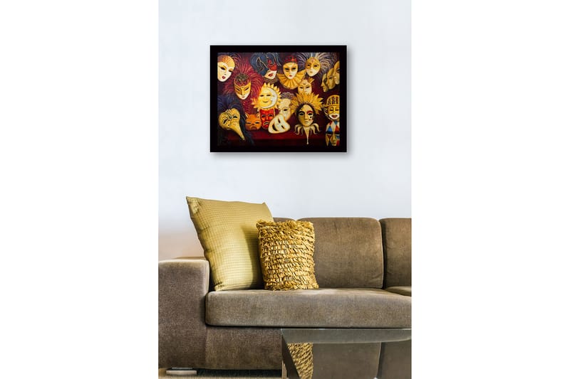 Dekorativ Indrammet MDF-maleri 41x56 cm - Flerfarvet - Boligtilbehør - Billeder & kunst