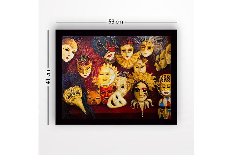 Dekorativ Indrammet MDF-maleri 41x56 cm - Flerfarvet - Boligtilbehør - Billeder & kunst