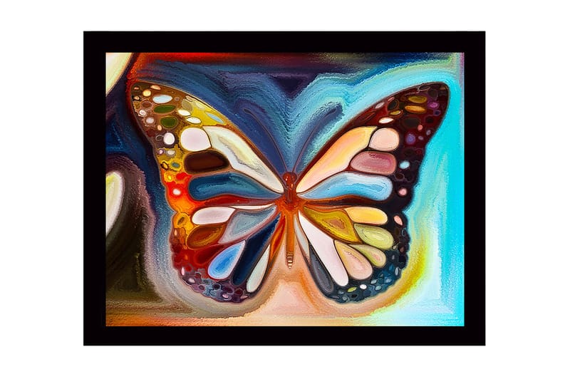 Dekorativ Indrammet MDF-maleri 41x56 cm, Flerfarvet