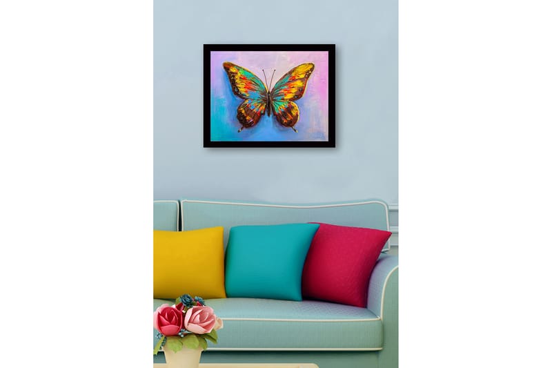 Dekorativ Indrammet MDF-maleri 41x56 cm - Flerfarvet - Boligtilbehør - Billeder & kunst