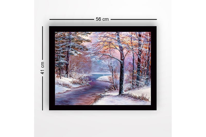 Dekorativ Indrammet MDF-maleri 41x56 cm - Flerfarvet - Boligtilbehør - Billeder & kunst