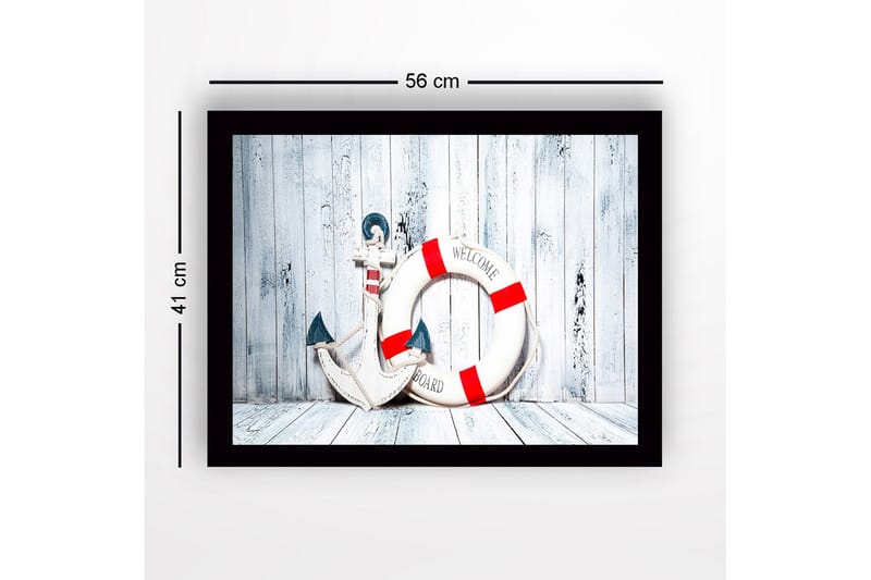 Dekorativ Indrammet MDF-maleri 41x56 cm - Flerfarvet - Boligtilbehør - Billeder & kunst