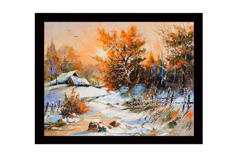 Dekorativ Indrammet MDF-maleri 41x56 cm - Flerfarvet - Boligtilbehør - Billeder & kunst