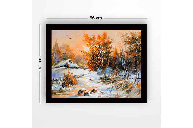Dekorativ Indrammet MDF-maleri 41x56 cm - Flerfarvet - Boligtilbehør - Billeder & kunst