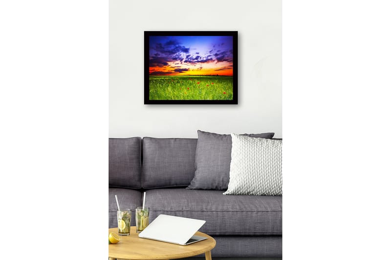 Dekorativ Indrammet MDF-maleri 41x56 cm - Flerfarvet - Boligtilbehør - Billeder & kunst