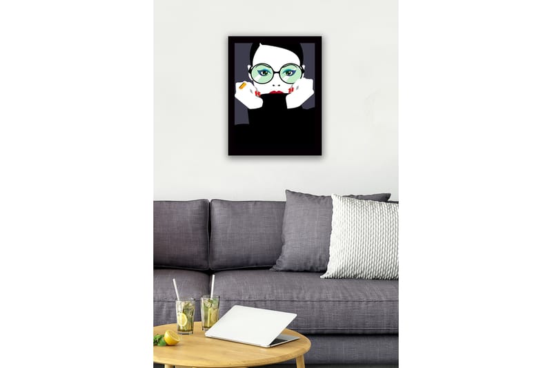Dekorativ Indrammet MDF-maleri 41x56 cm - Flerfarvet - Boligtilbehør - Billeder & kunst