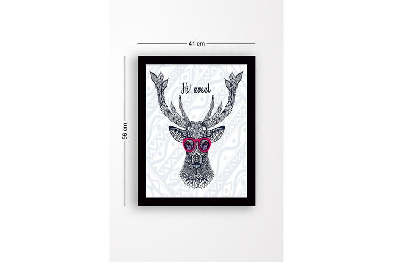 Dekorativ Indrammet MDF-maleri 41x56 cm - Flerfarvet - Boligtilbehør - Billeder & kunst