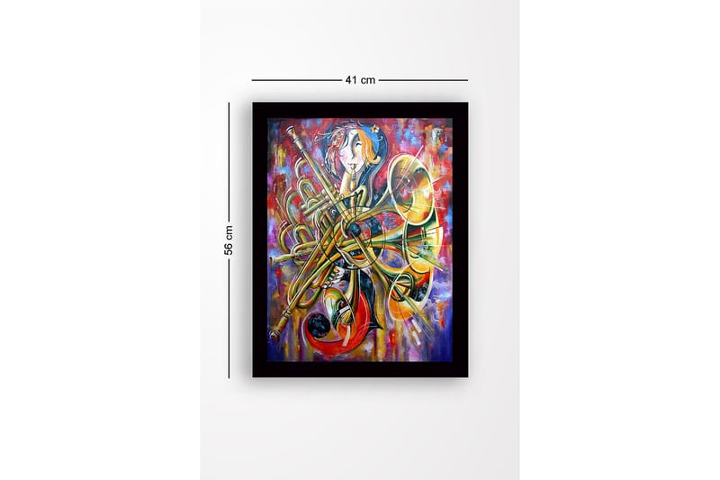 Dekorativ Indrammet MDF-maleri 41x56 cm - Flerfarvet - Boligtilbehør - Billeder & kunst