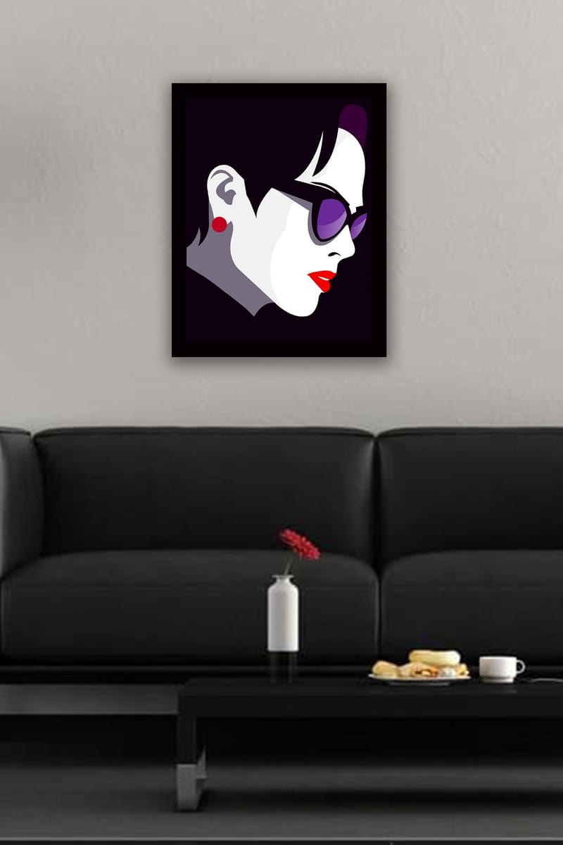 Dekorativ Indrammet MDF-maleri 41x56 cm - Flerfarvet - Boligtilbehør - Billeder & kunst