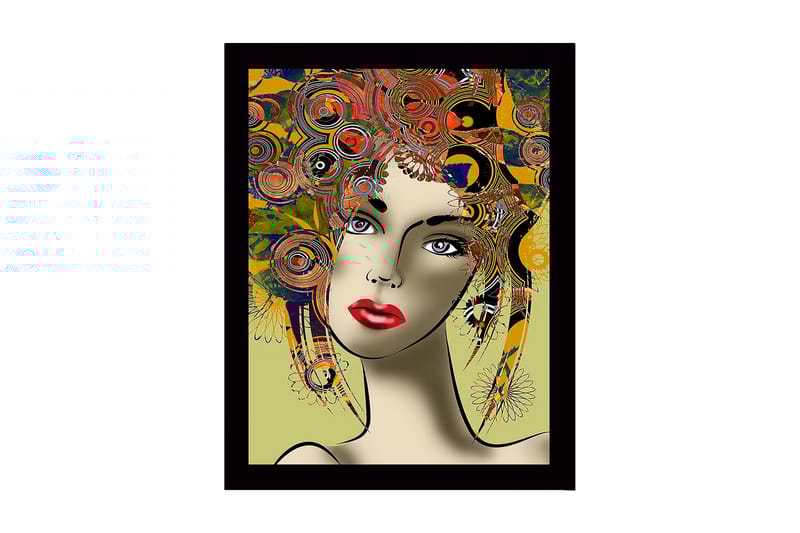 Dekorativ Indrammet MDF-maleri 41x56 cm, Flerfarvet