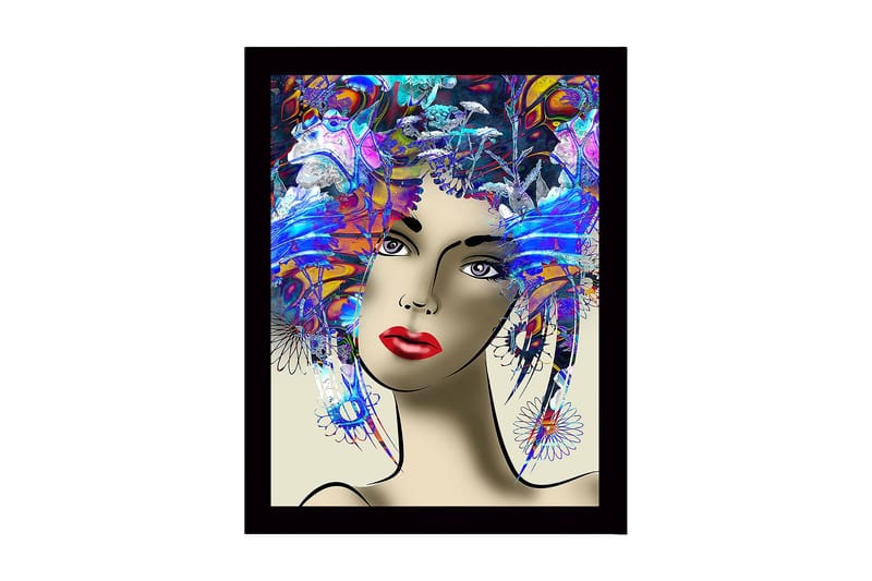 Dekorativ Indrammet MDF-maleri 41x56 cm, Flerfarvet