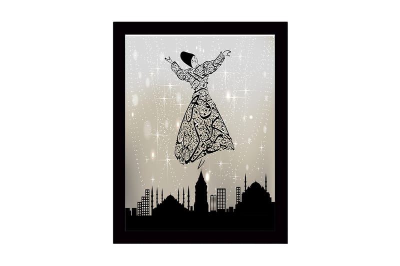 Dekorativ Indrammet MDF-maleri 41x56 cm, Flerfarvet