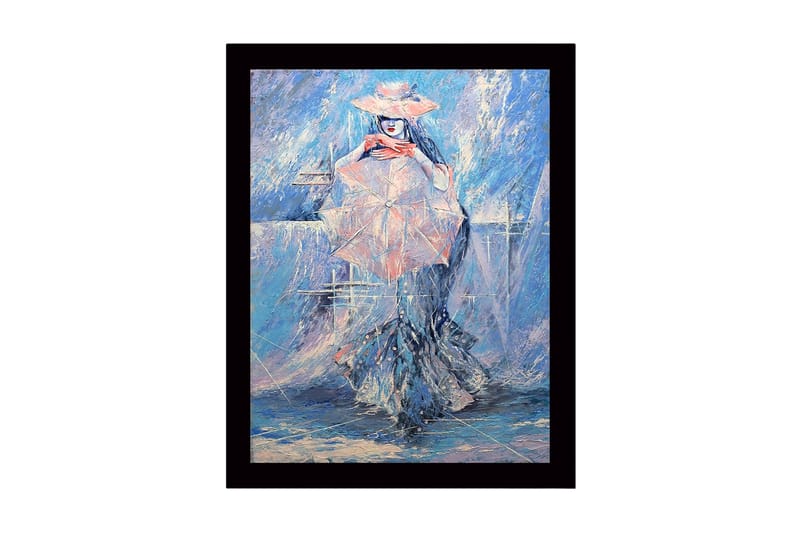 Dekorativ Indrammet MDF-maleri 41x56 cm, Flerfarvet