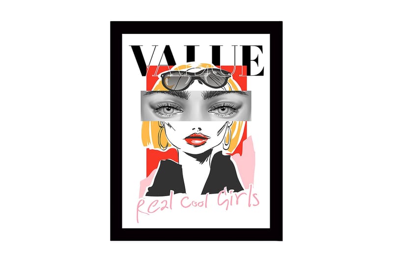 Dekorativ Indrammet MDF-maleri 41x56 cm, Flerfarvet