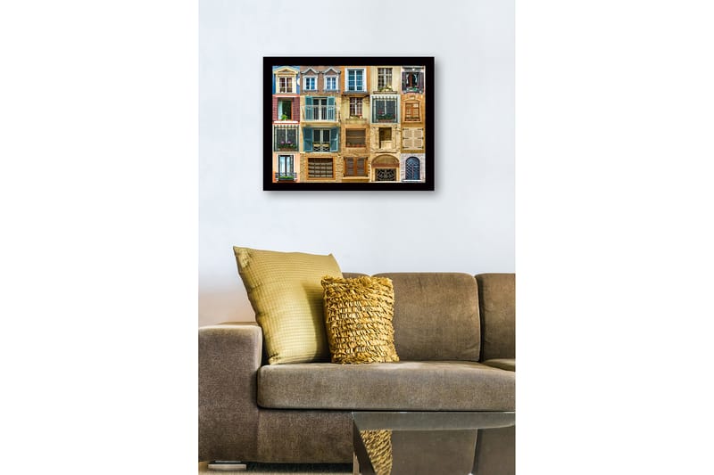 Dekorativ Indrammet MDF-maleri 41x56 cm - Flerfarvet - Boligtilbehør - Billeder & kunst