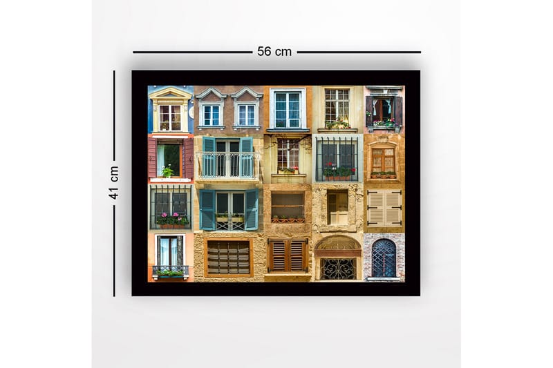 Dekorativ Indrammet MDF-maleri 41x56 cm - Flerfarvet - Boligtilbehør - Billeder & kunst