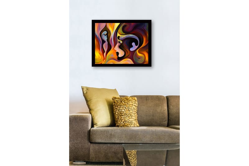 Dekorativ Indrammet MDF-maleri 41x56 cm - Flerfarvet - Boligtilbehør - Billeder & kunst