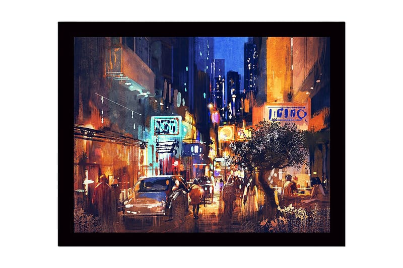 Dekorativ Indrammet MDF-maleri 41x56 cm, Flerfarvet