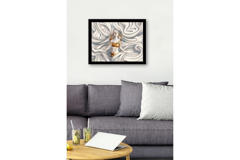Dekorativ Indrammet MDF-maleri 41x56 cm - Flerfarvet - Boligtilbehør - Billeder & kunst