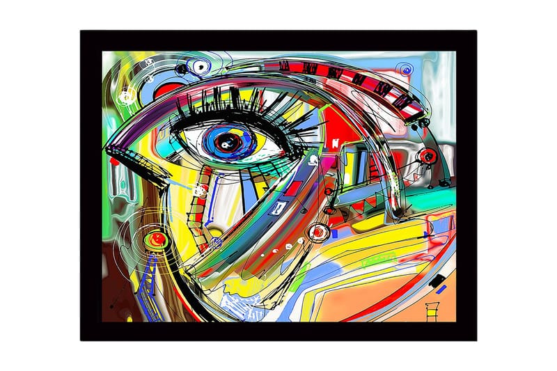Dekorativ Indrammet MDF-maleri 41x56 cm, Flerfarvet