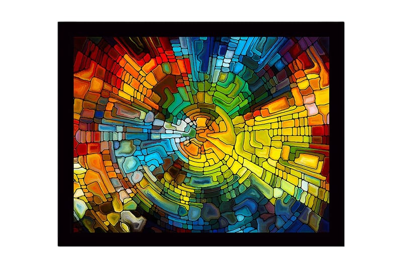 Dekorativ Indrammet MDF-maleri 41x56 cm - Flerfarvet - Boligtilbehør - Billeder & kunst
