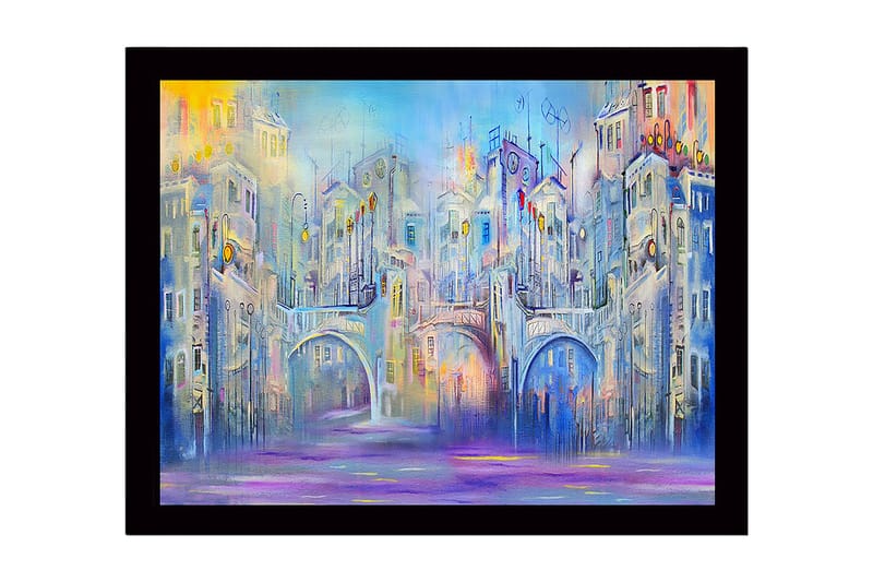 Dekorativ Indrammet MDF-maleri 41x56 cm - Flerfarvet - Boligtilbehør - Billeder & kunst