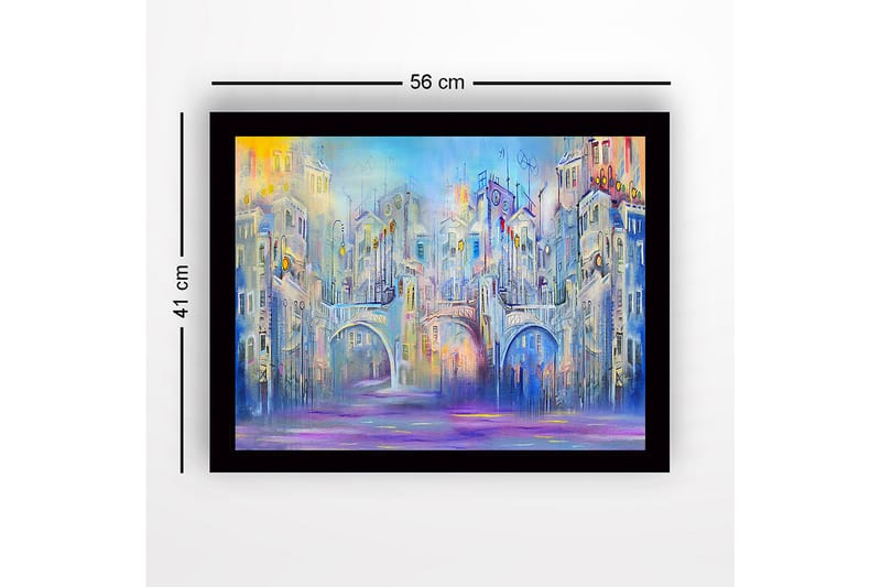 Dekorativ Indrammet MDF-maleri 41x56 cm - Flerfarvet - Boligtilbehør - Billeder & kunst