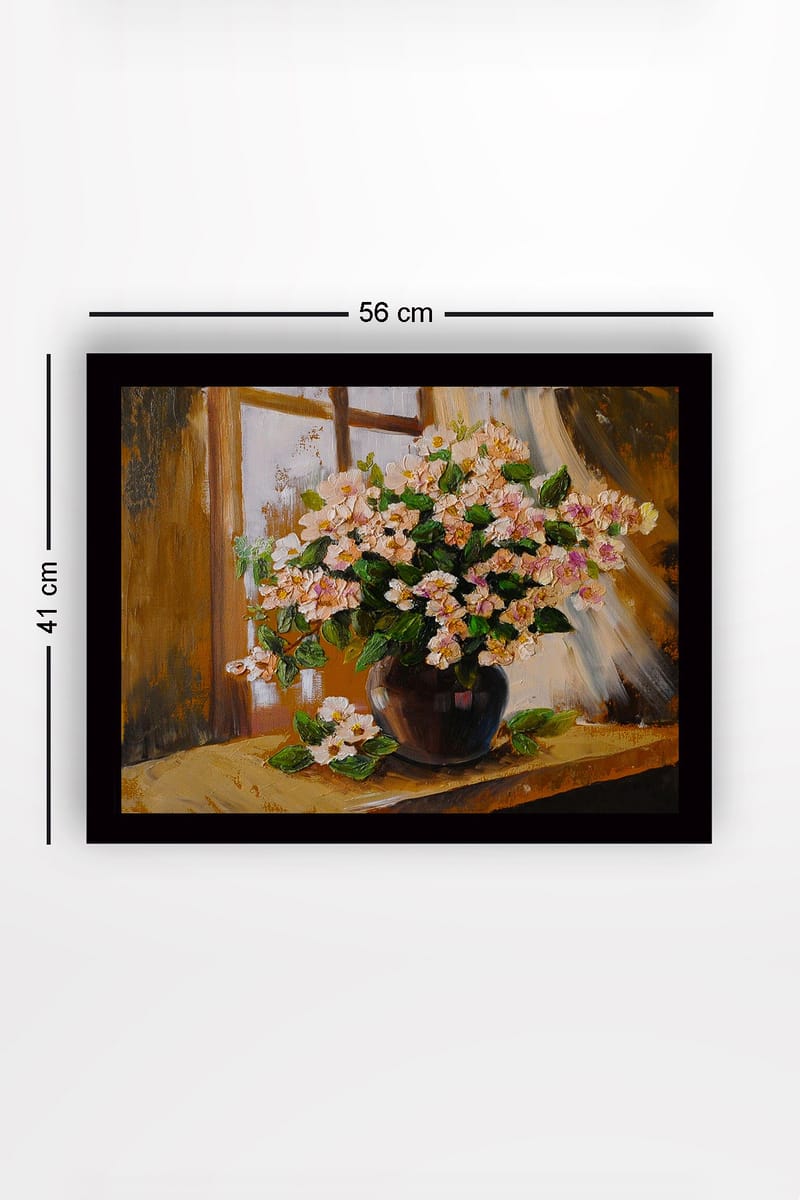 Dekorativ Indrammet MDF-maleri 41x56 cm - Flerfarvet - Boligtilbehør - Billeder & kunst