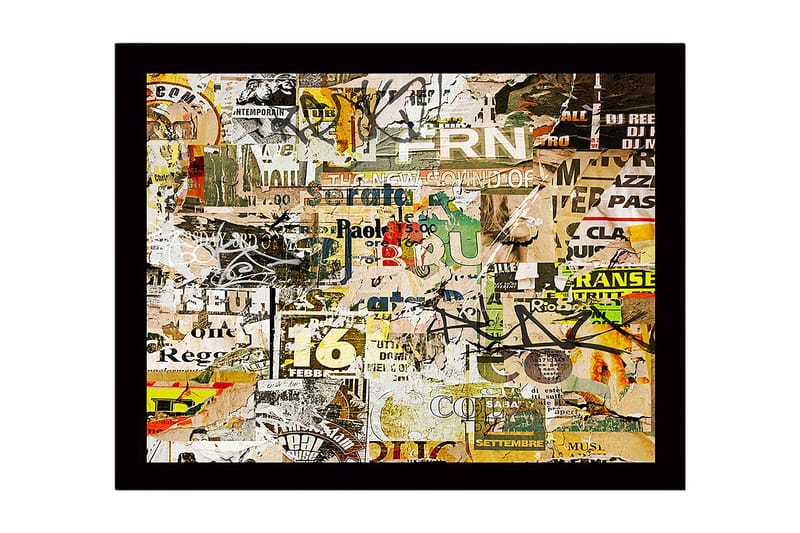 Dekorativ Indrammet MDF-maleri 41x56 cm - Flerfarvet - Boligtilbehør - Billeder & kunst