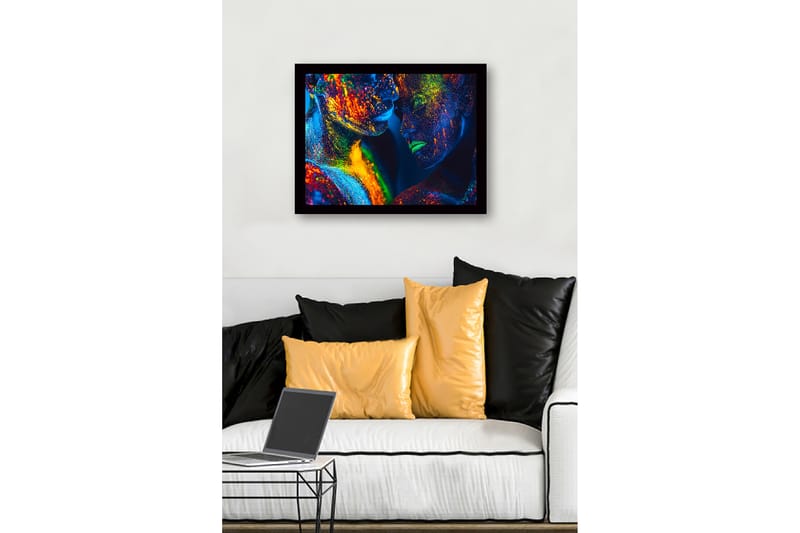 Dekorativ Indrammet MDF-maleri 41x56 cm - Flerfarvet - Boligtilbehør - Billeder & kunst
