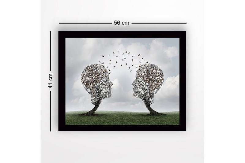 Dekorativ Indrammet MDF-maleri 41x56 cm - Flerfarvet - Boligtilbehør - Billeder & kunst