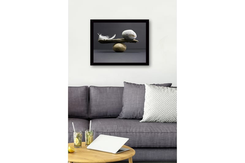 Dekorativ Indrammet MDF-maleri 41x56 cm - Flerfarvet - Boligtilbehør - Billeder & kunst
