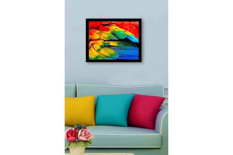 Dekorativ Indrammet MDF-maleri 41x56 cm - Flerfarvet - Boligtilbehør - Billeder & kunst