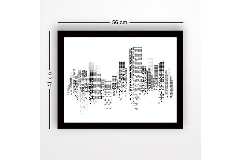 Dekorativ Indrammet MDF-maleri 41x56 cm - Flerfarvet - Boligtilbehør - Billeder & kunst