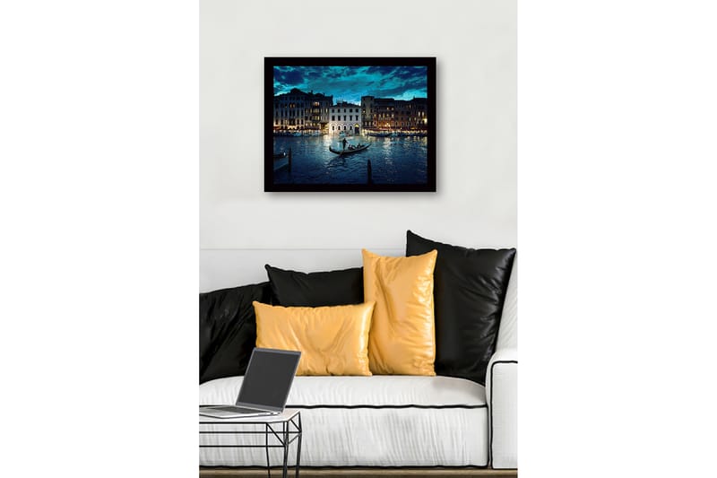 Dekorativ Indrammet MDF-maleri 41x56 cm - Flerfarvet - Boligtilbehør - Billeder & kunst
